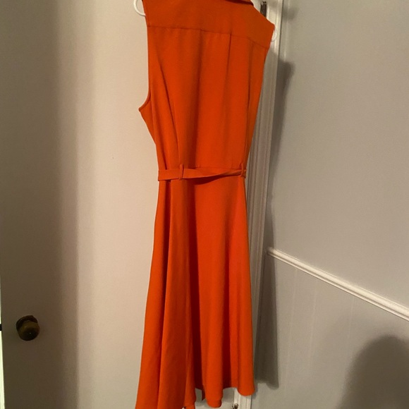 Sharango burnt Orange sleeveless Dress with belt -Size 14 - Picture 2 of 3